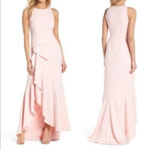 NEW Adrianna Papell PALE PINK Hi-Lo GOWN dress